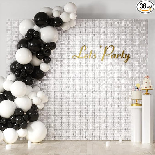 COKAOBE Matte White Sequin Wall Backdrop, Photo Backdrops by COKAOBE