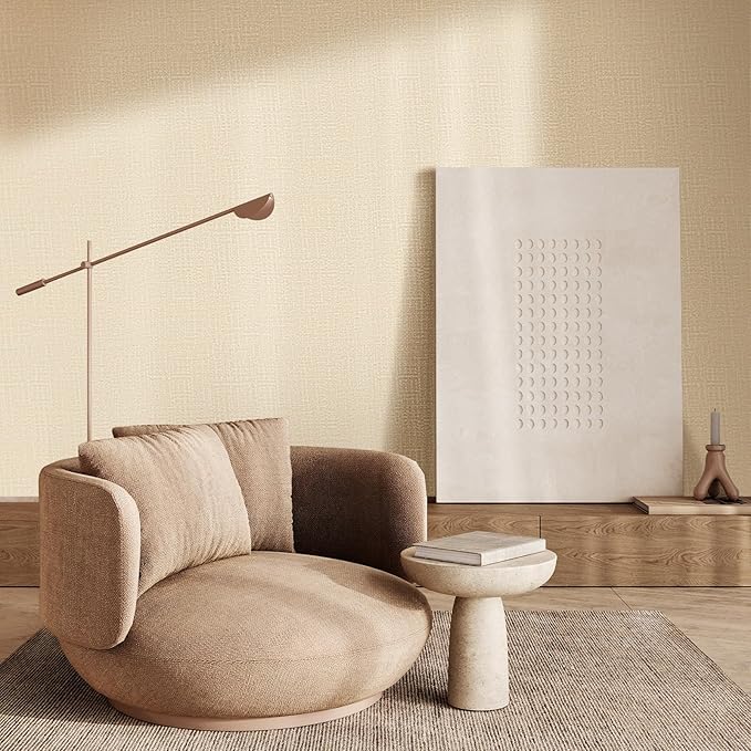 WADILE Grasscloth Peel and Stick Wallpaper 15.7in x 78.7in, Textured Contact - Image 3