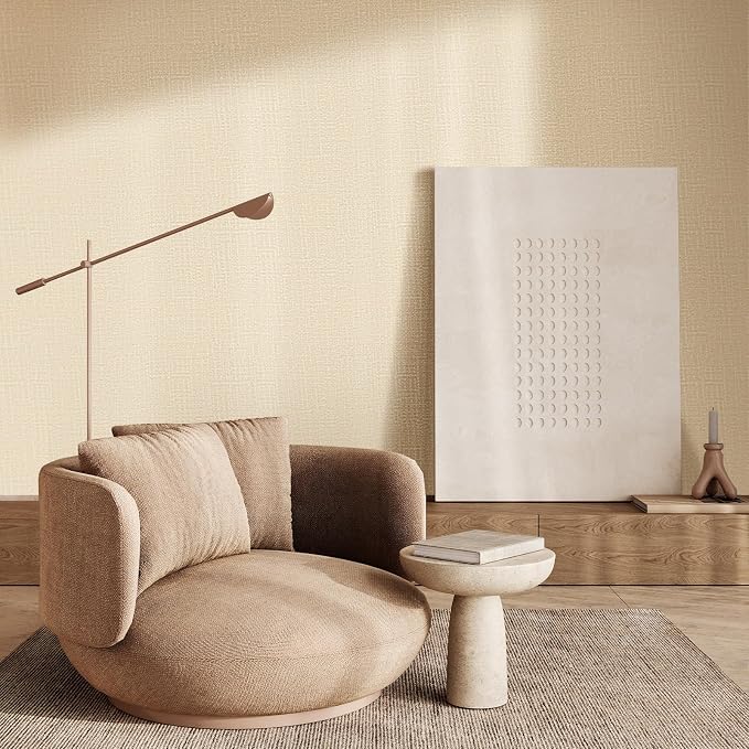 WADILE Grasscloth Peel and Stick Wallpaper 23.6in x 472in, Textured Contact - Image 3
