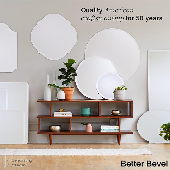 Better Bevel Frameless Rectangle Mirror | 18" x 40" Bathroom Wall Mirror - Image 6