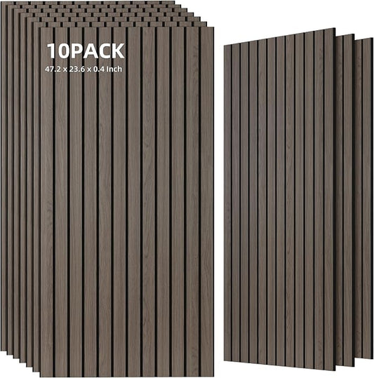 TO-TH Wood-Look Acoustic Wall Panels, 10 Pack 47.2” x 23.6” Acoustic Panels by TO-TH