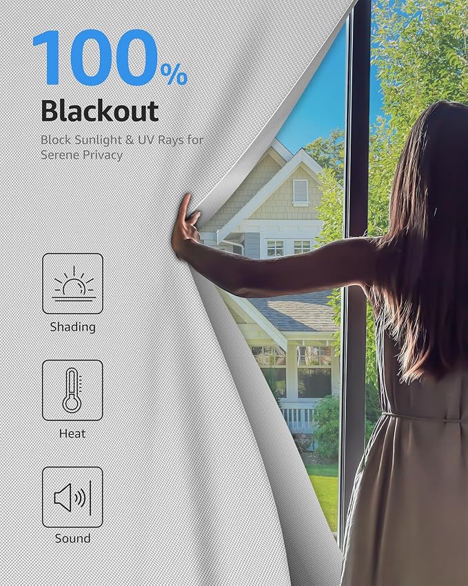 Sumobaby Blackout Curtains Portable 42"x60", No Drill Black Out Window Cover - Image 2