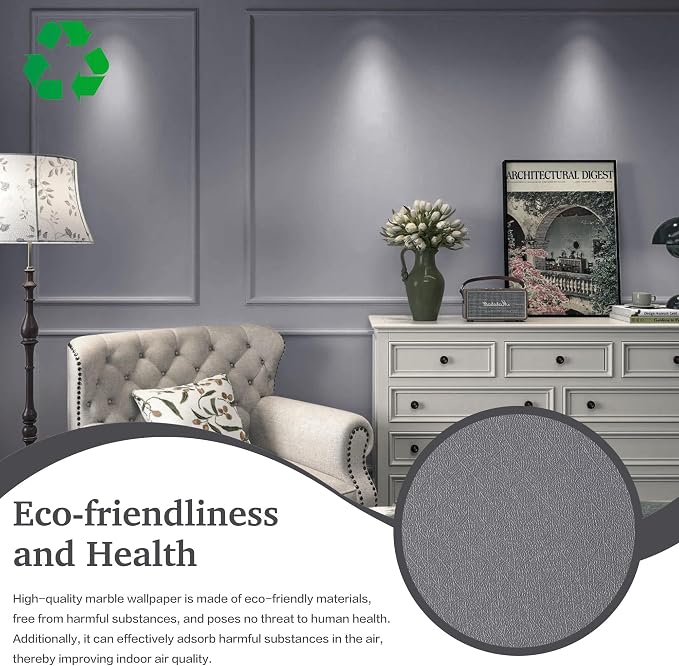 Dimoon 17.7''x118'' Peel and Stick Wallpaper Grey Contact Paper - Image 5
