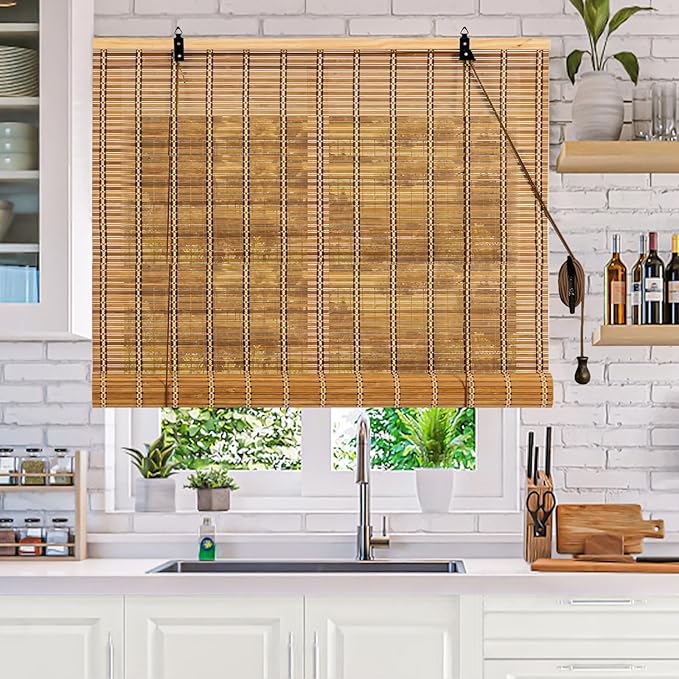 40x72 Inch Bamboo Blinds for Interior Windows, UV Protection Roman Bamboo - Image 3