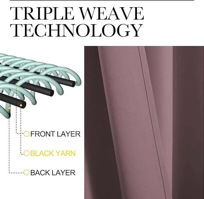NICETOWN Dry Rose Room Darkening Curtains - Image 4