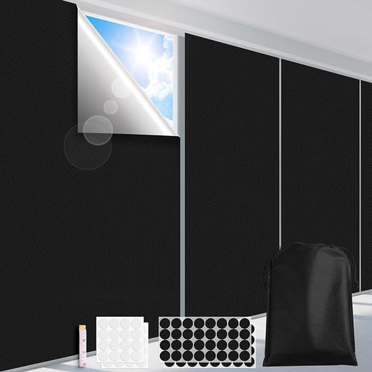 FADOTY 100% Blackout Curtains, Portable Black Out Window Cover Film, Cuttable by FADOTY