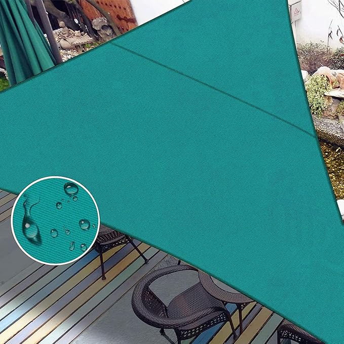 LOVE STORY Right Triangle 8'x11'x13.6' Waterproof Sun Shade Sail Canopy UV Block for Outdoor Patio Backyard Carport,Turquoise Blue(We Make Custom Size)