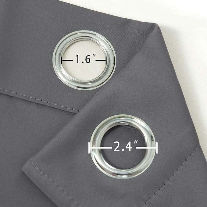 LEMOMO Grey Blackout Curtains/52 x 95 Inch/Set of 2 Panels Thermal Insulated - Image 6
