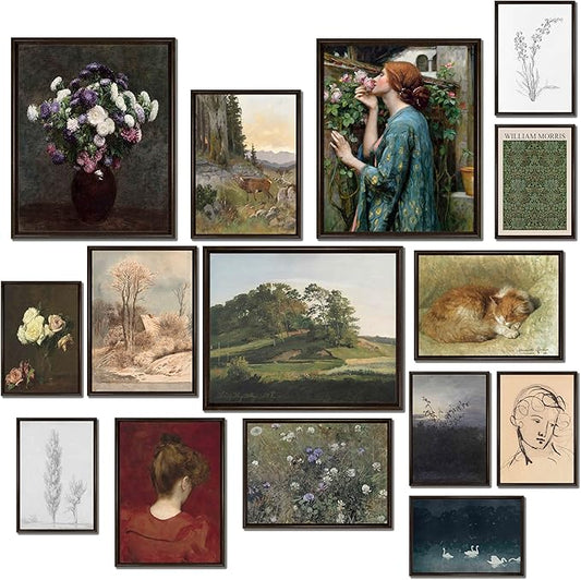 LANCHI95 15PCS Vintage Wall Art Decor, French Country Gallery Wall Prints by LANCHI95