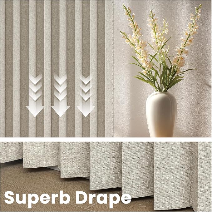 AJAZZ Blackout Accordion Door Curtain 98"x84" Cream White - Image 6