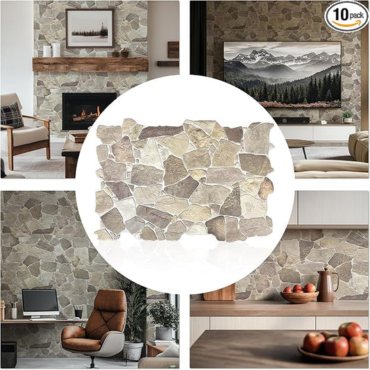 CONCORD WALLCOVERINGS ™ 10 Pack 3D Faux Brick Wall Panels, Lightweight 38.7" x by ConcordWallcoverings