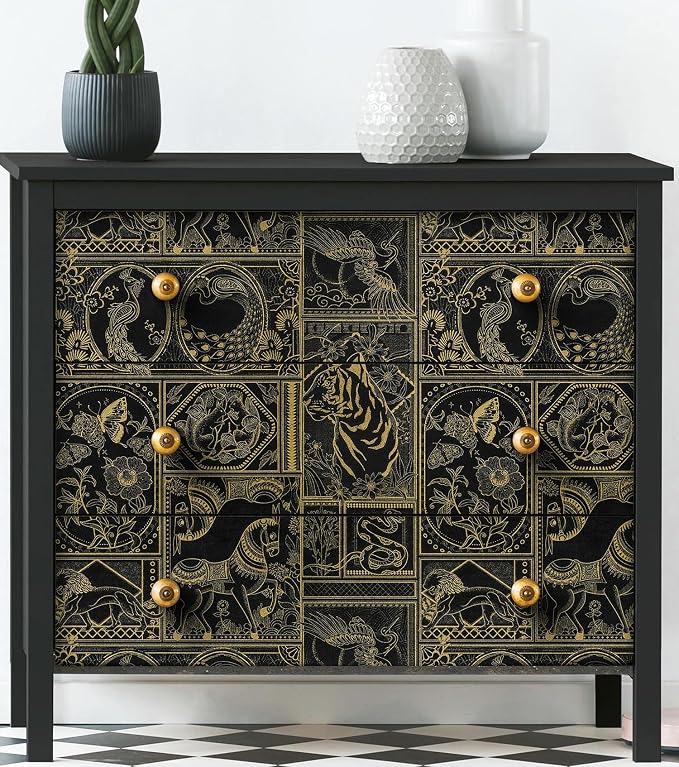 Erfoni Black and Gold Wallpaper Vintage Peel and Stick Wallpaper Special - Image 3