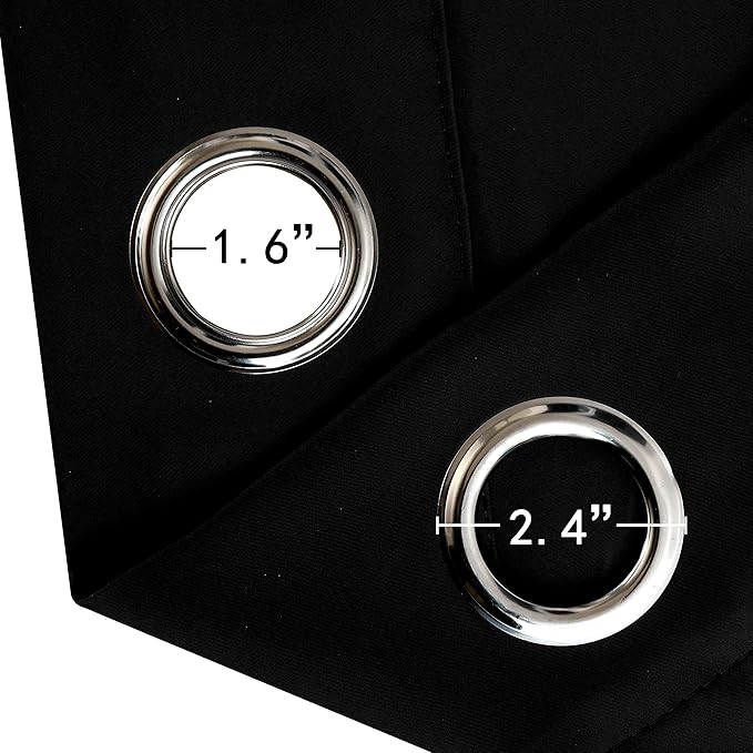 LEMOMO Blackout Curtains 42 x 63 inch/Black Curtains Set of 2 Panels/Thermal - Image 5