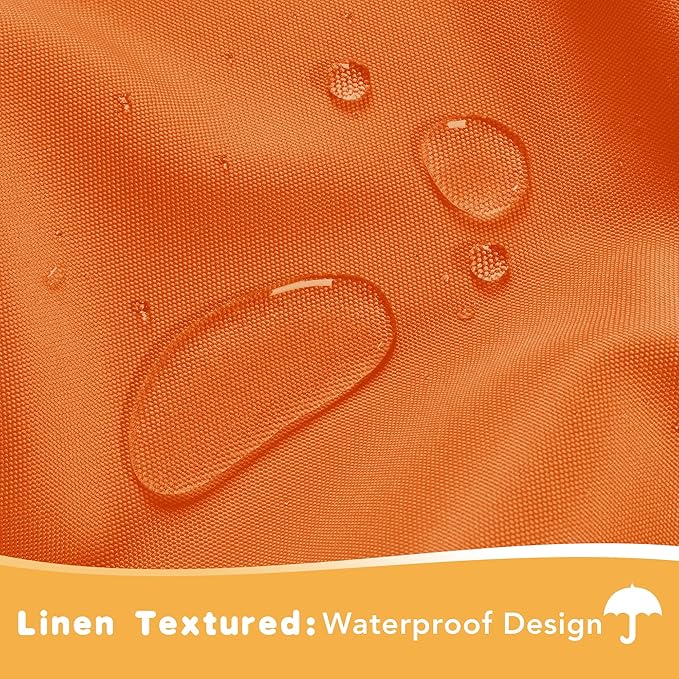 HolidayIdeas Outdoor Curtains for Patio Waterproof, 4 Panels - 54 x 95 Inch - Privacy Protection & Light Filtering Curtains Grommet Outside Curtains for Porch, Gazebo, Pergola (Mecca Orange)