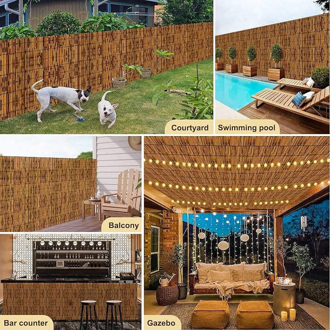 Reed Fencing Rolls, Patio Privacy Screen 5 Feet High, Decorative Bamboo Fence - Image 9