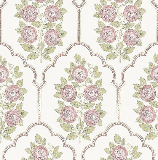NuWallpaper x Society Social Floral Bazaar Rose Water Peel and Stick Wallpaper by NuWallpaper