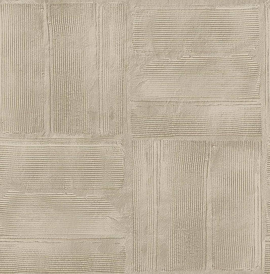 RoomMates Taupe Dimensional Square Plaster Peel and Stick Wallpaper, RMK12681PLW by RoomMates