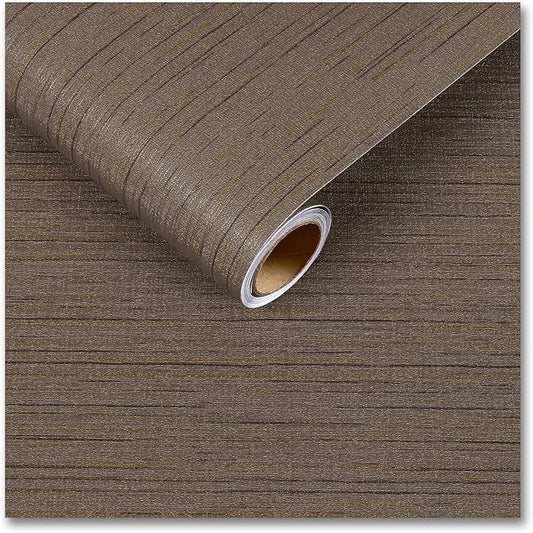 CRE8TIVE Dark Brown Grasscloth Wallpaper Textured Wallpaper Stick and Peel by CRE8TIVE