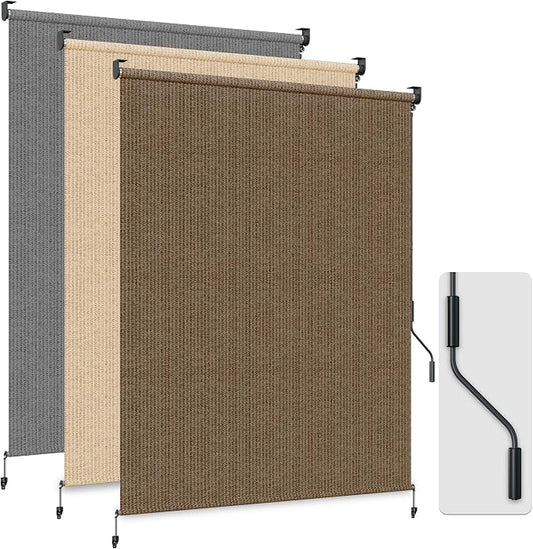 HOMEDEMO Outdoor Roller Shades for Patio, Sun Roller Shade Cloth Roll Blinds by HOMEDEMO