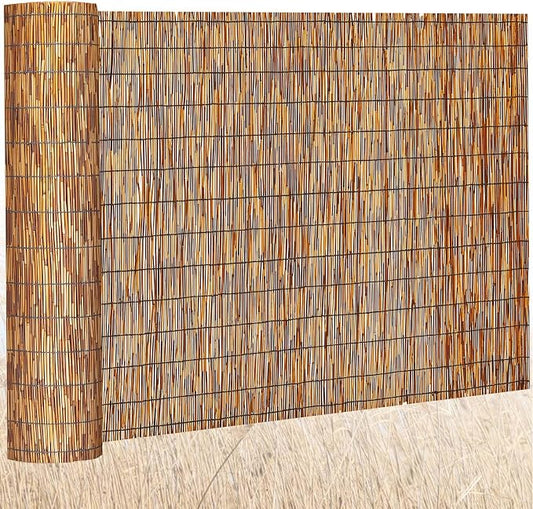 Barydat 1 Pcs 5 x 25 ft Reed Fence Roll, 85% Shade Bamboo Privacy Screen by home