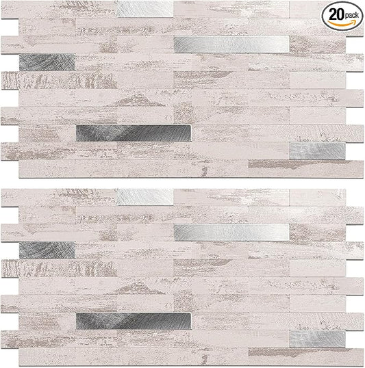 Peel and Stick Backsplash Tile Waterproof Removable PVC Wall Sticker 3D Faux by KOYNSLE