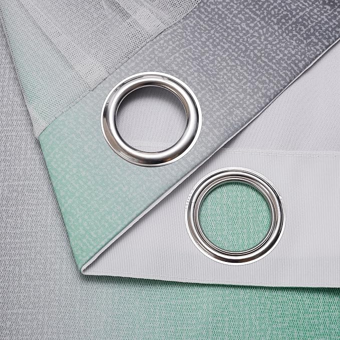 XiDi Curtains for Bedroom Decor, Rainbow Green LightgreyGrey52/45/1 - Image 6