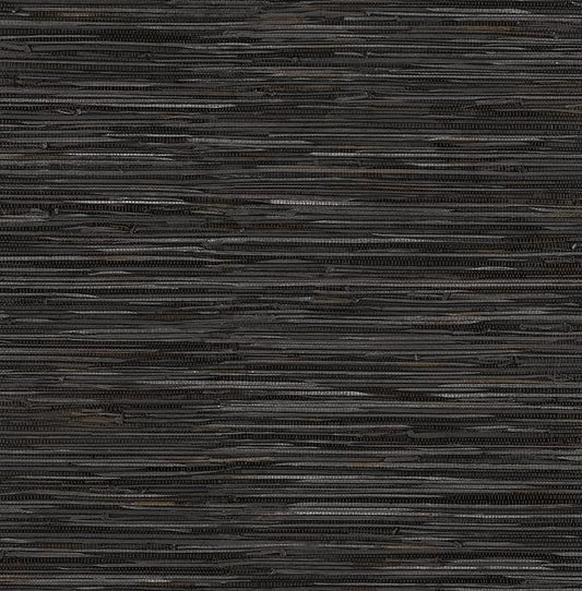 NuWallpaper Black Grassweave Peel and Stick Wallpaper, Textured Removable by NuWallpaper