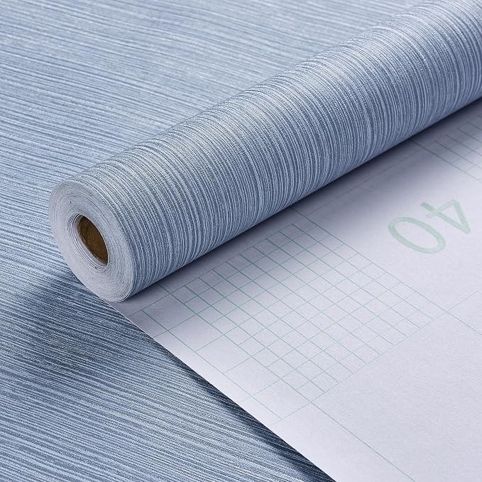 Haimin Grasscloth Wallpaper Textured 24in X 393in Fabric Contact Paper Grey - Image 3
