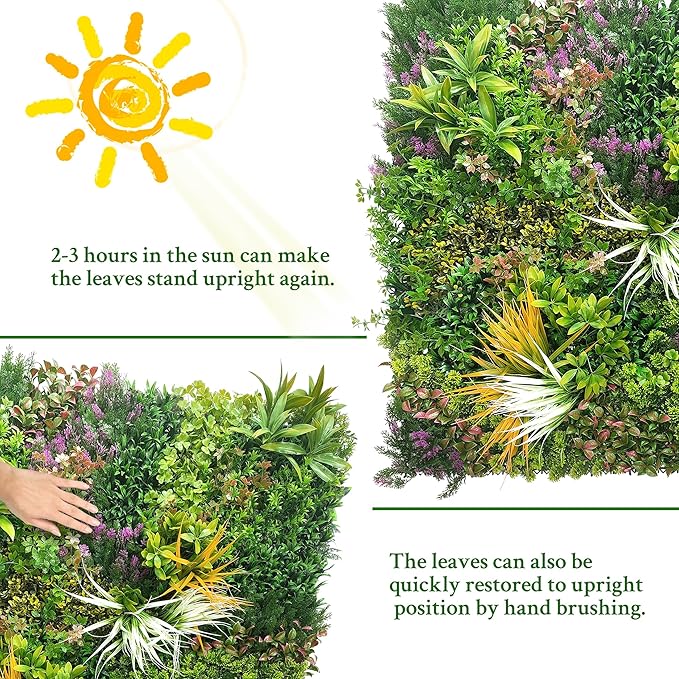 ODTORY Artificial Greenery Grass Wall Panels: 60'' x 120'' UV-Anti Faux - Image 7