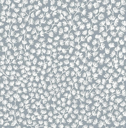 NuWallpaper x Society Social Sea Fern Slate Blue Peel and Stick Wallpaper by NuWallpaper