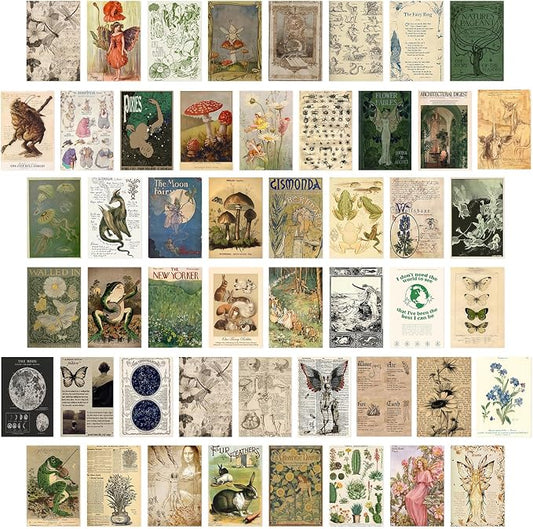 KBKBART Vintage Fairycore Decor Aesthetic Pictures, Retro Cottagecore Earthy by KBKBART