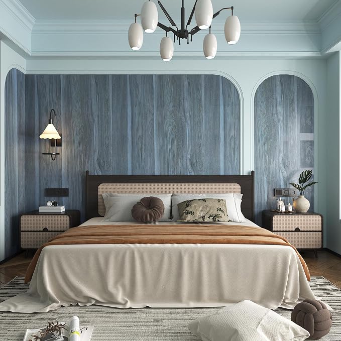 24"x197" Blue Wood Grain Contact Paper - Image 5