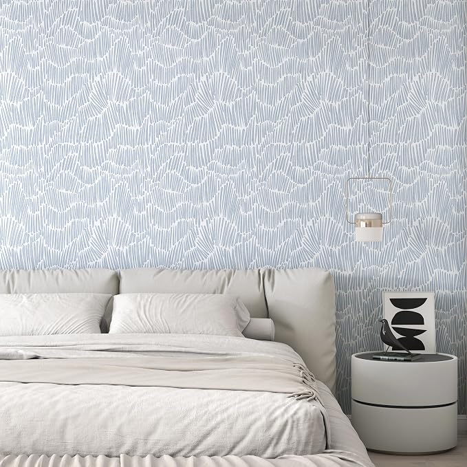 Theper Blue Striped Modern Wallpaper Peel and Stick Wallpaper Boho 17.3"×590" - Image 6