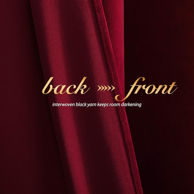 NICETOWN Christmas Red Velvet Curtains and Drapes - Image 4