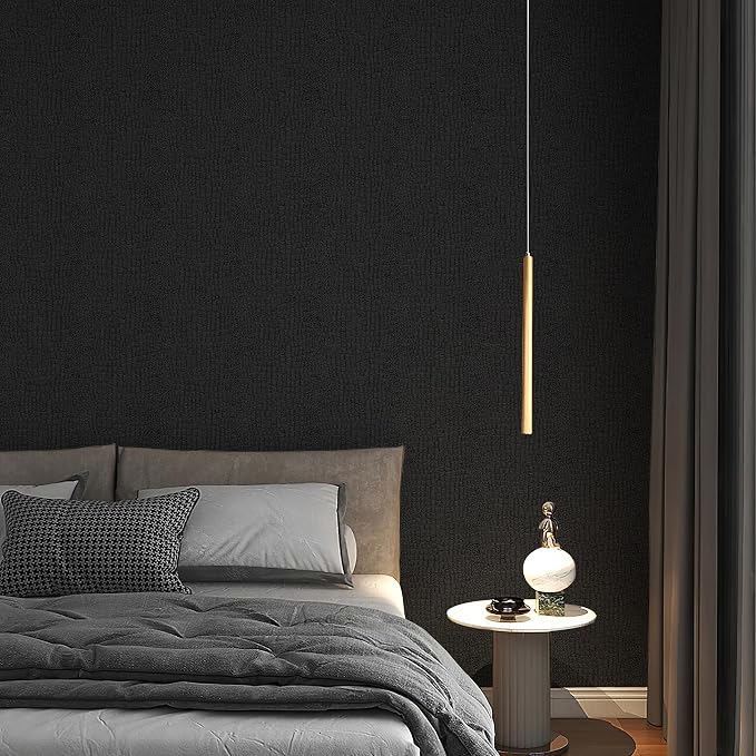 Fititem Black Peel and Stick Wallpaper 393inL 17.3inW Black Contact Paper - Image 6