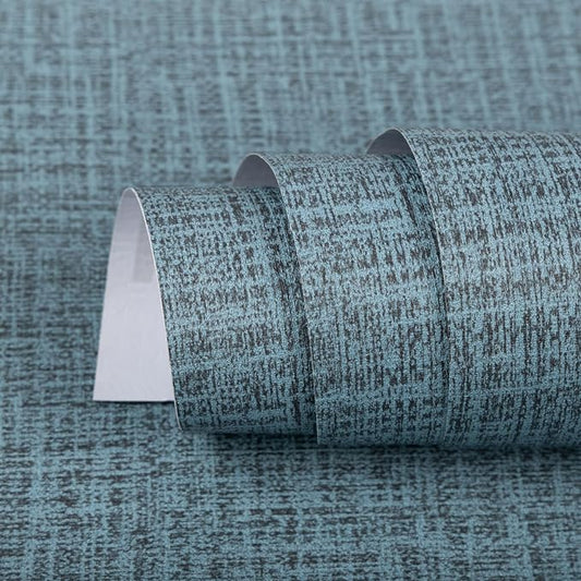 TANONE Blue Contact Paper Peel and Stick 15.8 in X 394 in, Grasscloth Wallpaper by TANONE