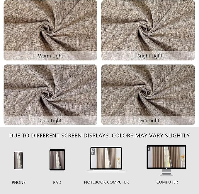 IGEMAEVE Linen Blackout Curtains 108 Inches Long - Image 5
