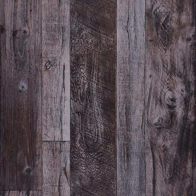 WENMER 17.71" x 590" Grey Wood Peel and Stick Shiplap Self Adhesive Wallpaper by WENMER