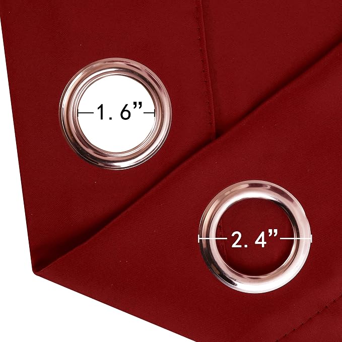 LEMOMO Red Thermal Blackout Curtains/38 x 84 Inch/Set of 2 Panels Room - Image 6