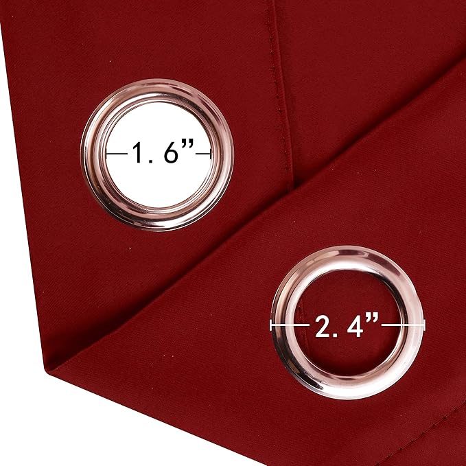 LEMOMO Red Blackout Curtains 66 x 63 Inch Length/Set of 2 Curtain - Image 4