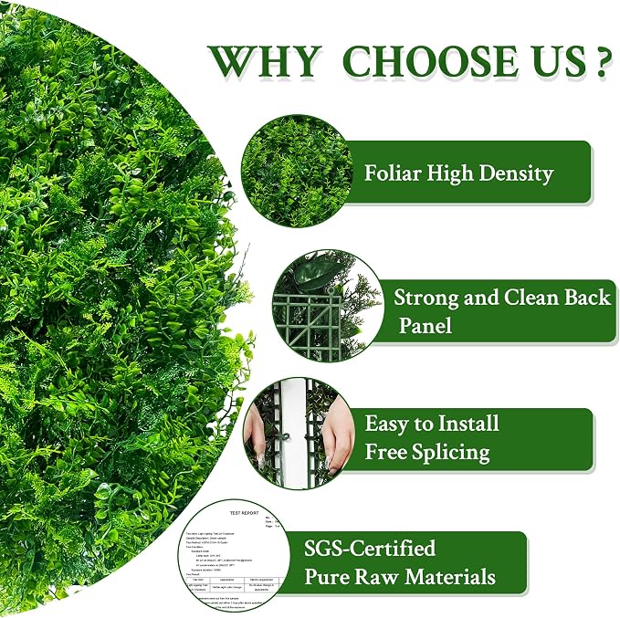ODTORY Artificial Plants Hedge Wall Panels：40x120 Inch UV-Anti Greenery Boxwood - Image 4