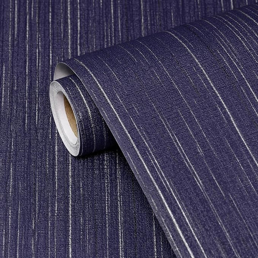 Navy Blue Grasscloth Peel and Stick Wallpaper Textured Contact Paper 15.7" X by Biyoeepeelstickwallpaper