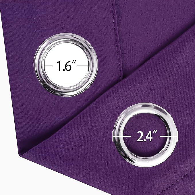 LEMOMO Blackout Curtains 66 x 84 inch/Purple Curtains Set of 2 Panels/Thermal - Image 6