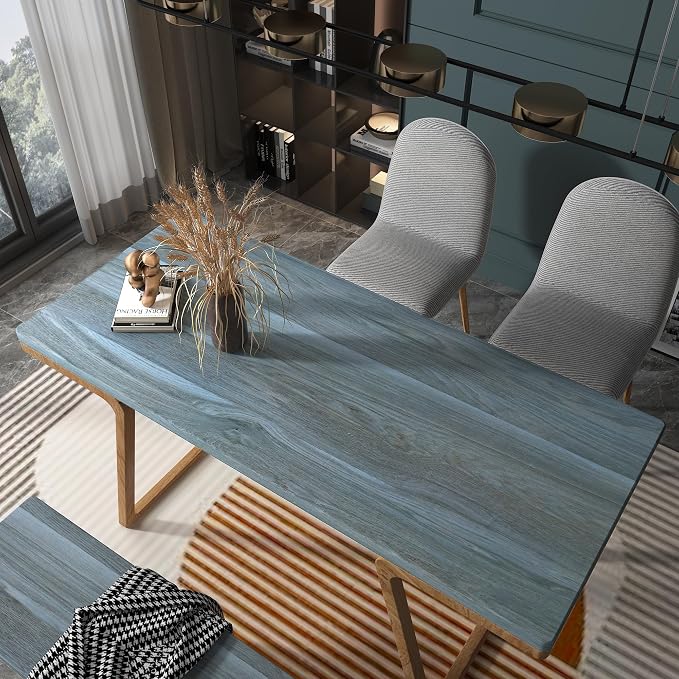 Peacock Blue Wallpaper Wood Grain Contact Paper - Image 3