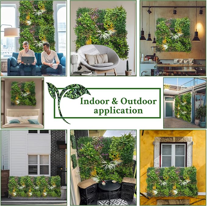 ODTORY Artificial Greenery Grass Wall Panels: 54'' x 120'' UV-Anti Faux - Image 6