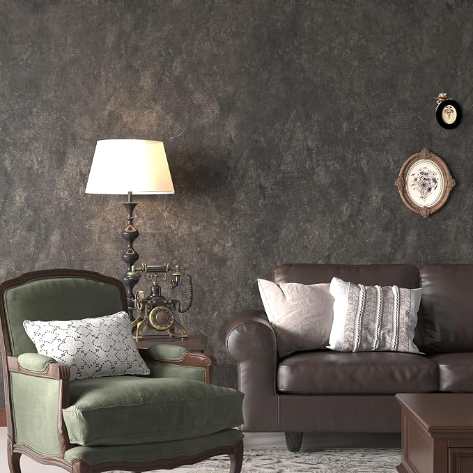 3yecao 16"×591" Big Roll Large Size Thick Dark Brown Tan Grey Concrete - Image 6