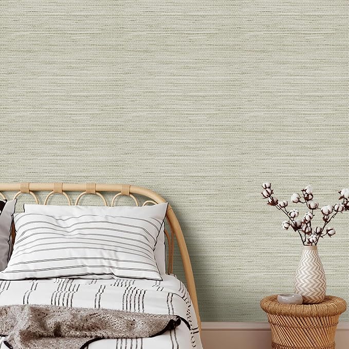 Rugreat Textured Grasscloth Wallpaper Peel and Stick 472inL 17.3inW Beige - Image 4