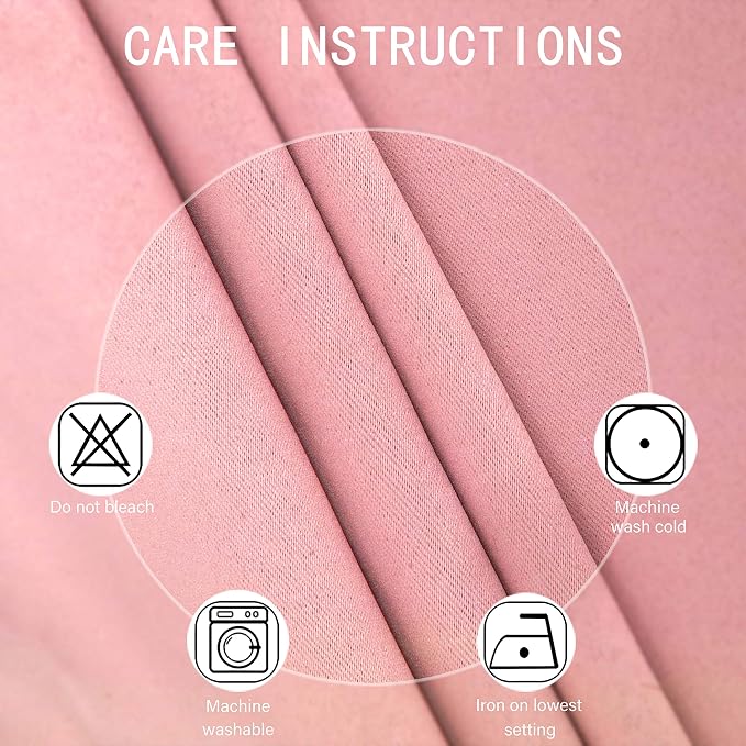 LEMOMO Baby Pink Bedroom Blackout Curtains/52 x 84 Inch Long/Set of 2 Curtain - Image 4