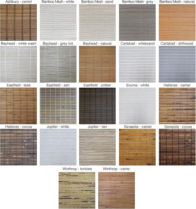 Cordless Woven Wood Roman Shades, 66W x 36H, Sarasota Camel, Sizes 20-72 Wide - Image 3