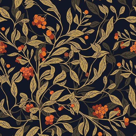 Extra Long Dark Floral Peel and Stick Wallpaper by VOLEAARWALLPAPER